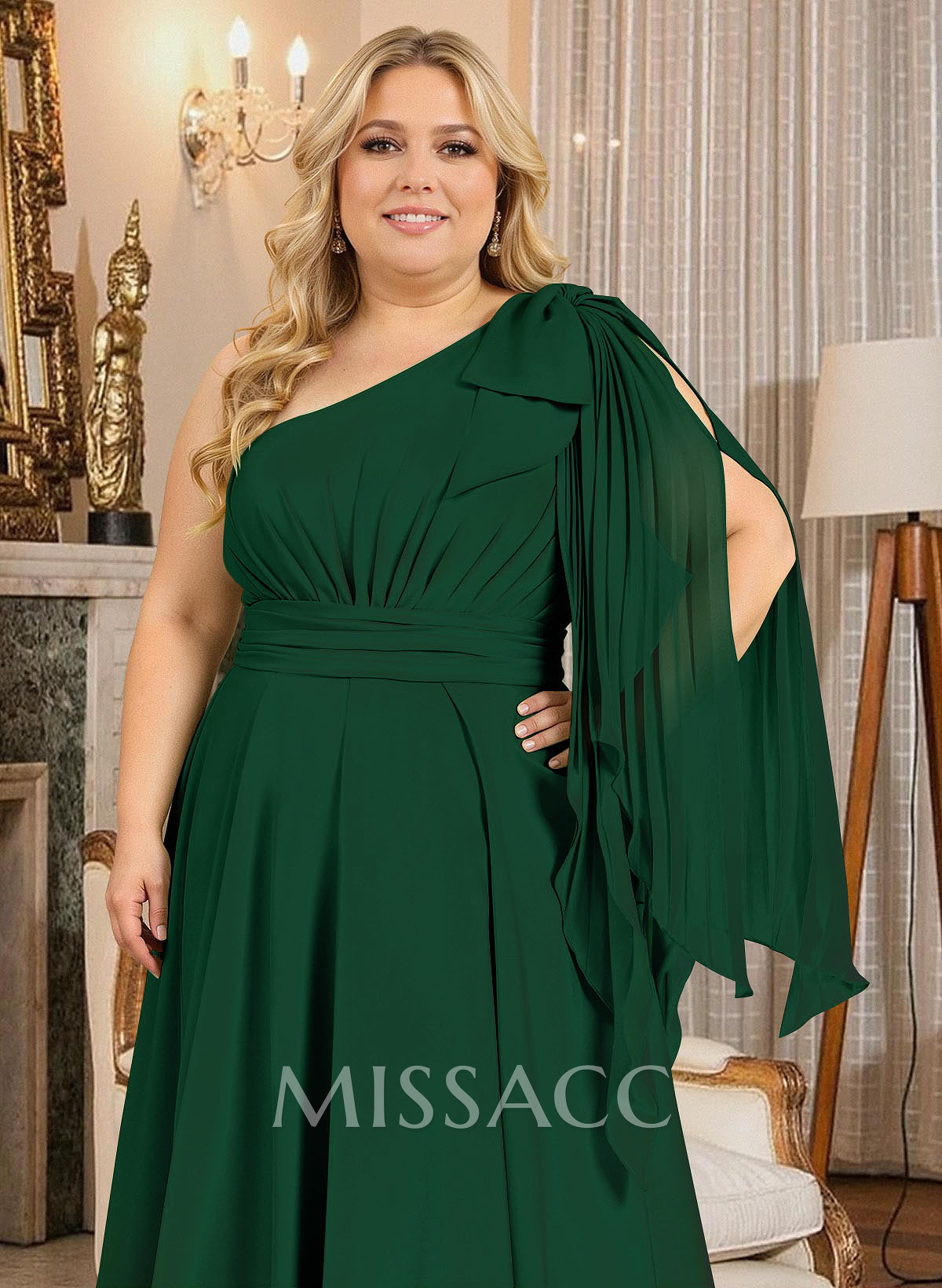 One-Shoulder Pleated A-Line Mother Of The Bride Dresses