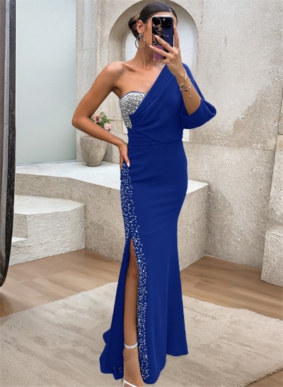 One-Shoulder Luxury Beading Trumpet/Mermaid Mother Of The Bride Dresses