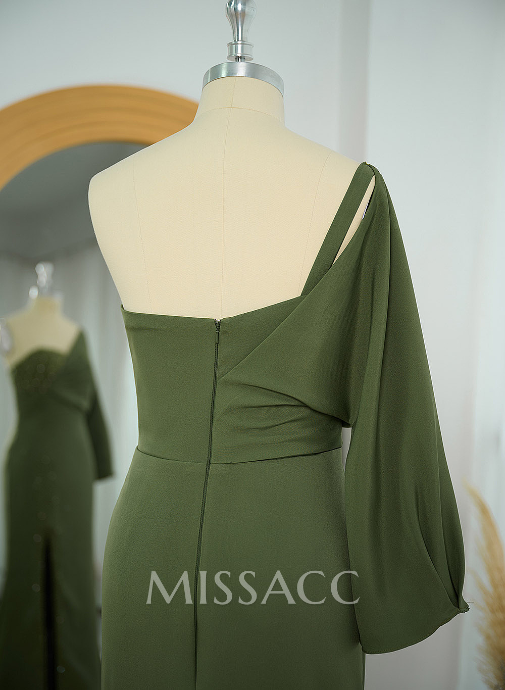 One-Shoulder Luxury Beading Trumpet/Mermaid Mother Of The Bride Dresses