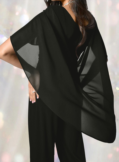 Jumpsuit/Pantsuit Elegant Wrap Mother Of The Bride Dresses