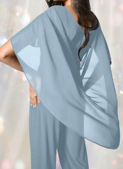 Jumpsuit/Pantsuit Elegant Wrap Mother Of The Bride Dresses