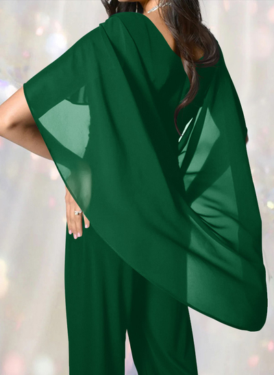 Jumpsuit/Pantsuit Elegant Wrap Mother Of The Bride Dresses