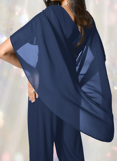Jumpsuit/Pantsuit Elegant Wrap Mother Of The Bride Dresses