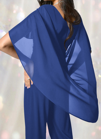 Jumpsuit/Pantsuit Elegant Wrap Mother Of The Bride Dresses