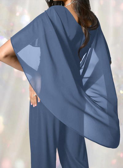 Jumpsuit/Pantsuit Elegant Wrap Mother Of The Bride Dresses