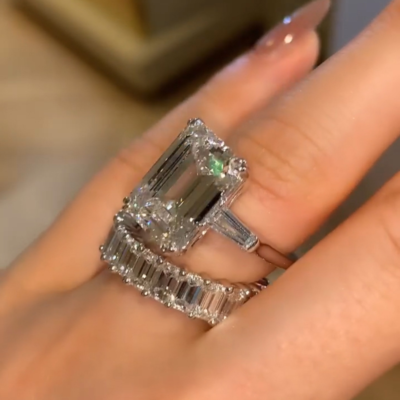 5.6ct Emerald Cut Engagement Ring