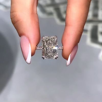 7ct Elongated Radiant Cut Engagement Ring