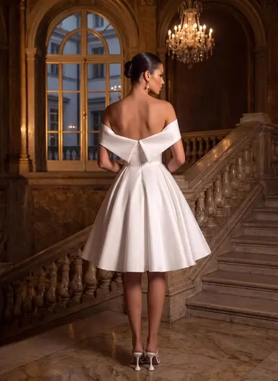 Elegant A-Line Sleeveless Short/Mini Tulle Wedding Dresses