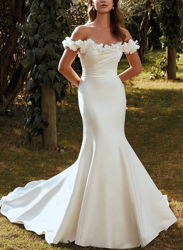 Elegant Trumpet/Mermaid Off-The-Shoulder Wedding Dresses