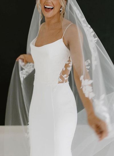 Beach/Boho Cowl Neck Sleeveless Court Train Lace Wedding Dresses