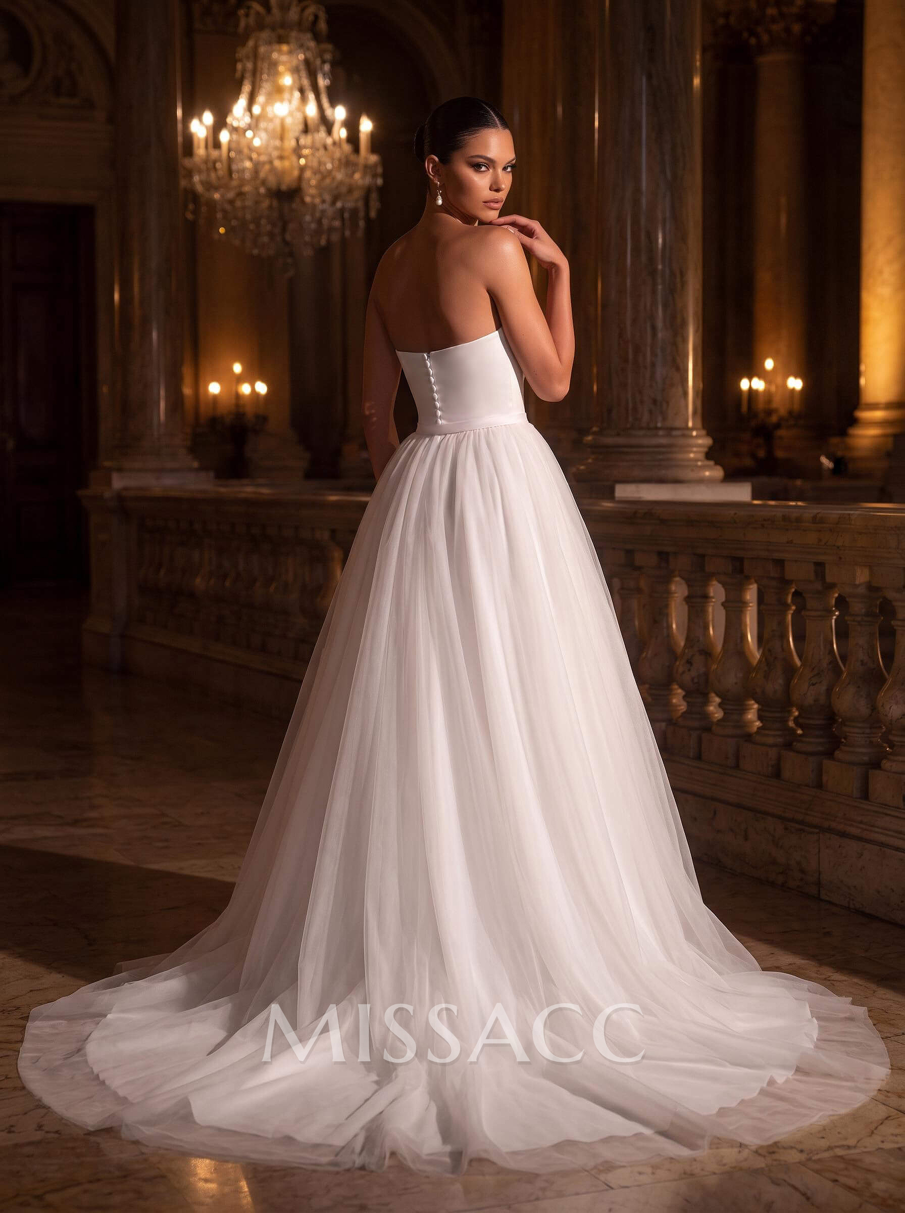 Jumpsuit/Pantsuit Strapless Sleeveless Sweep Train Wedding Dresses