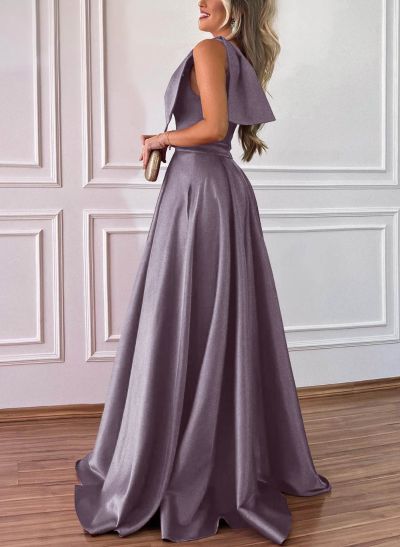One-Shoulder A-Line Satin Bridesmaid Dresses With Pockets One-Shoulder A-Line Satin Bridesmaid Dresses With Pockets
