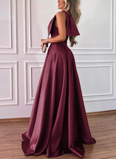 One-Shoulder A-Line Satin Bridesmaid Dresses With Pockets One-Shoulder A-Line Satin Bridesmaid Dresses With Pockets