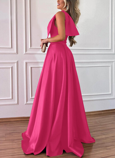 One-Shoulder A-Line Satin Bridesmaid Dresses With Pockets