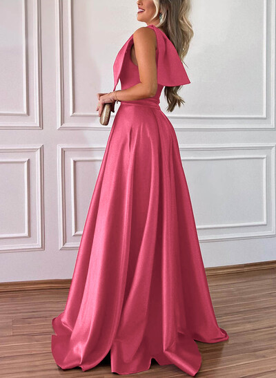 One-Shoulder A-Line Satin Bridesmaid Dresses With Pockets