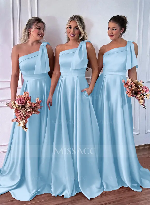 blue bridesmaid dresses mismatched Mismatched Long Modest Bridesmaid Dresses with Appliques Beading – luladress