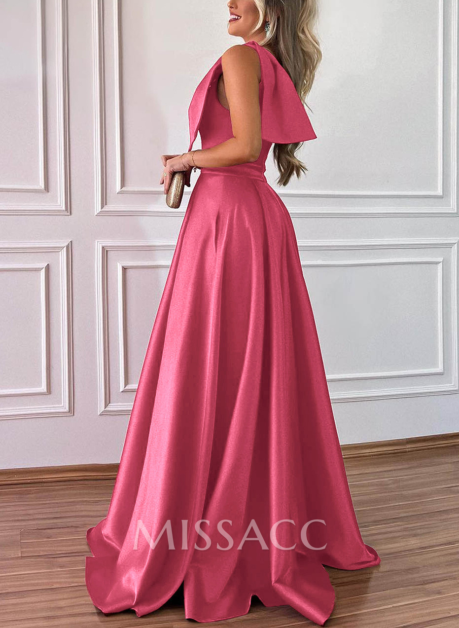 One-Shoulder A-Line Satin Bridesmaid Dresses With Pockets One-Shoulder A-Line Satin Bridesmaid Dresses With Pockets