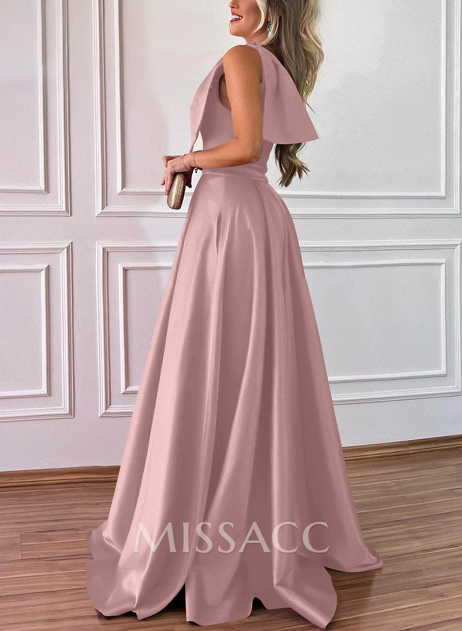 One-Shoulder A-Line Satin Bridesmaid Dresses With Pockets One-Shoulder A-Line Satin Bridesmaid Dresses With Pockets