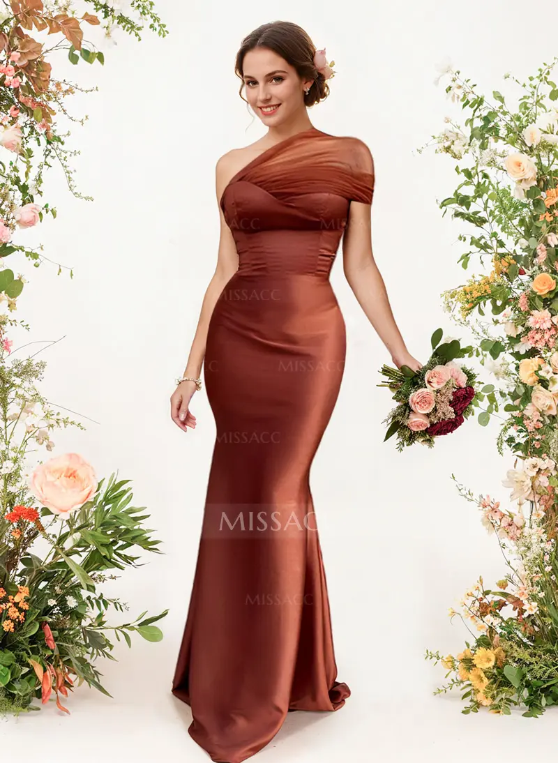 big bow bridesmaid dresses Strapless Pink Scoop Pleated Satin Long Bridesmaid Dress with Big Bow   Modsele