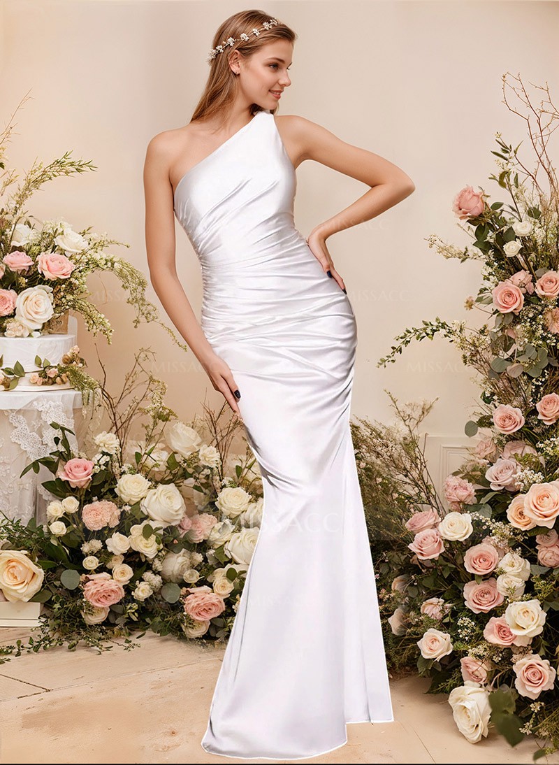 One-Shoulder Trumpet/Mermaid Simple Bridesmaid Dresses