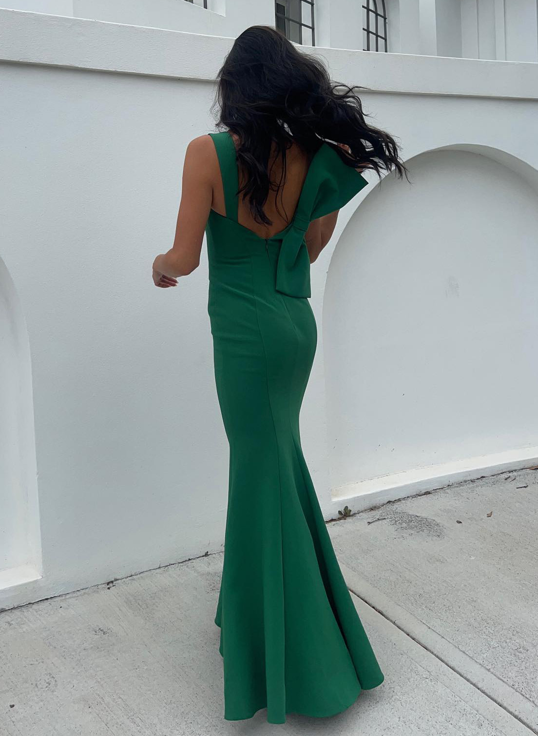 One-Shoulder Trumpet/Mermaid Open Back Bridesmaid Dresses With Bow