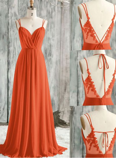 Lace Spaghetti Straps Convertible Bridesmaid Dresses (3 Styles To Wear)