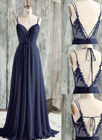 Lace Spaghetti Straps Convertible Bridesmaid Dresses (3 Styles To Wear)