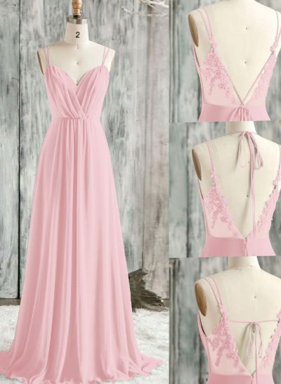 Lace Spaghetti Straps Convertible Bridesmaid Dresses (3 Styles To Wear)