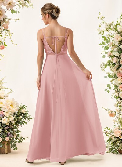 Lace Spaghetti Straps Convertible Bridesmaid Dresses (3 Styles To Wear)