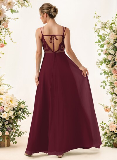 Lace Spaghetti Straps Convertible Bridesmaid Dresses (3 Styles To Wear)