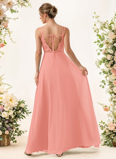 Lace Spaghetti Straps Convertible Bridesmaid Dresses (3 Styles To Wear)