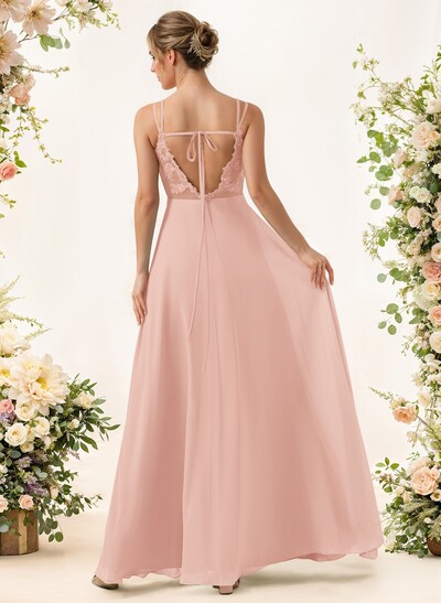 Lace Spaghetti Straps Convertible Bridesmaid Dresses (3 Styles To Wear)