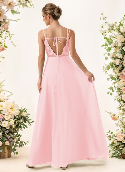 Lace Spaghetti Straps Convertible Bridesmaid Dresses (3 Styles To Wear)