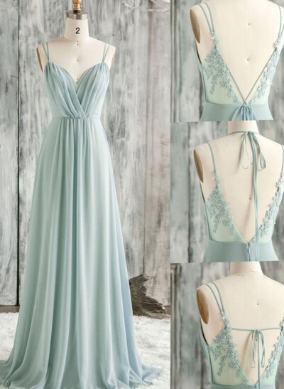 Lace Spaghetti Straps Convertible Bridesmaid Dresses (3 Styles To Wear)