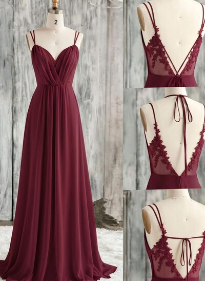 Lace Spaghetti Straps Convertible Bridesmaid Dresses (3 Styles To Wear)