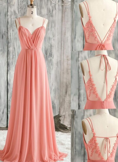 Lace Spaghetti Straps Convertible Bridesmaid Dresses (3 Styles To Wear)