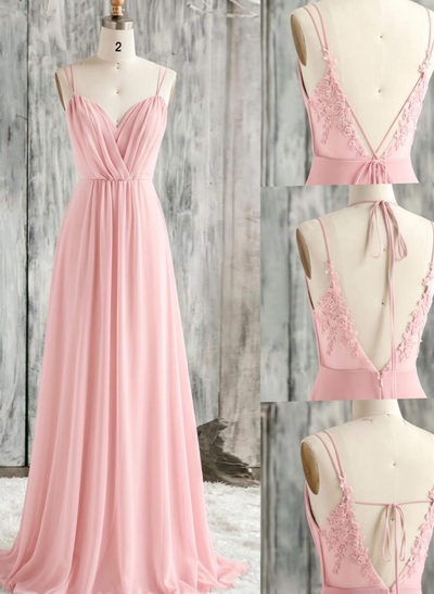 Lace Spaghetti Straps Convertible Bridesmaid Dresses (3 Styles To Wear)