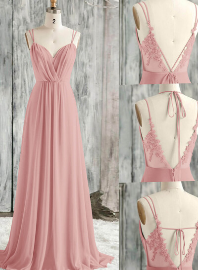 Lace Spaghetti Straps Convertible Bridesmaid Dresses (3 Styles To Wear)