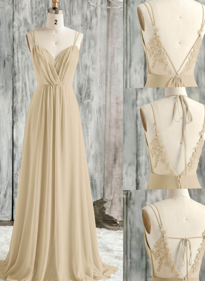 Lace Spaghetti Straps Convertible Bridesmaid Dresses (3 Styles To Wear)