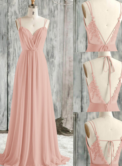 Lace Spaghetti Straps Convertible Bridesmaid Dresses (3 Styles To Wear)