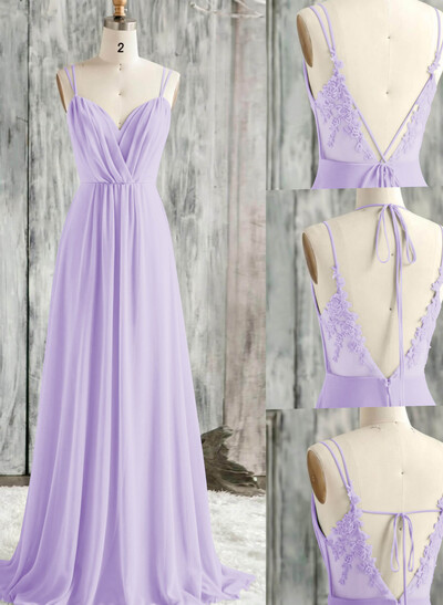 Lace Spaghetti Straps Convertible Bridesmaid Dresses (3 Styles To Wear)