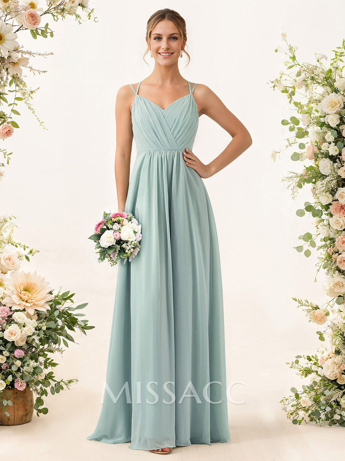 Lace Spaghetti Straps Convertible Bridesmaid Dresses (3 Styles To Wear)