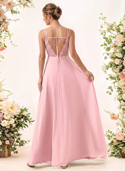 Lace Spaghetti Straps Convertible Bridesmaid Dresses (3 Styles To Wear)