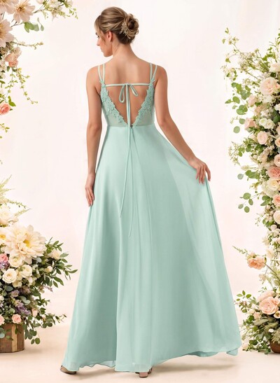 Lace Spaghetti Straps Convertible Bridesmaid Dresses (3 Styles To Wear)