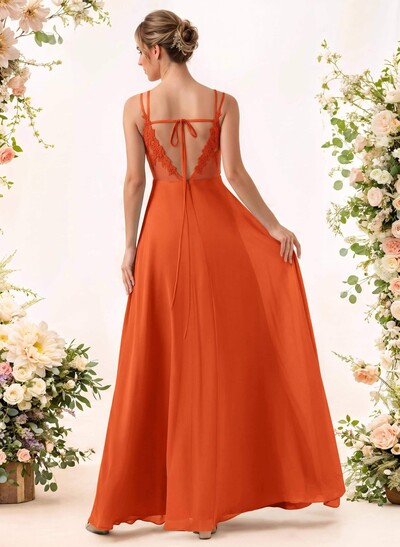 Lace Spaghetti Straps Convertible Bridesmaid Dresses (3 Styles To Wear)