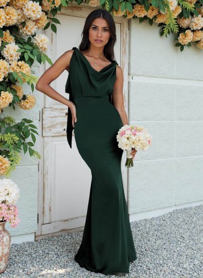 Cowl Neck Sleeveless Floor-Length Bridesmaid Dresses