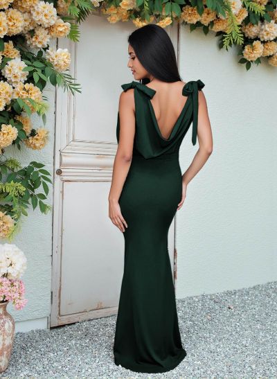 Cowl Neck Sleeveless Floor-Length Bridesmaid Dresses