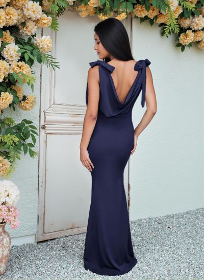 Cowl Neck Sleeveless Floor-Length Bridesmaid Dresses Cowl Neck Sleeveless Floor-Length Bridesmaid Dresses
