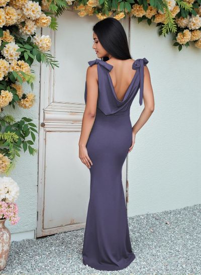 Cowl Neck Sleeveless Floor-Length Bridesmaid Dresses