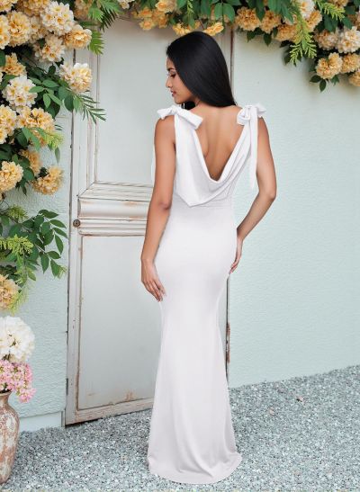 Cowl Neck Sleeveless Floor-Length Bridesmaid Dresses